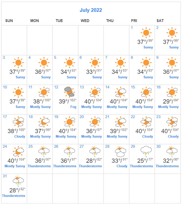 Gøre husarbejde Absorbere hybrid LAS VEGAS WEATHER: Is July a good time to visit? - Begas Vaby